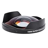 XUMIUZIY 72MM 0.3X Fisheye Lens for Camera, Professional 180° Wide Angle Fisheye Lens with Hood, 35mm-100mm Focal Length, 72mm Thread Mount, Anti Reflective and Scratch