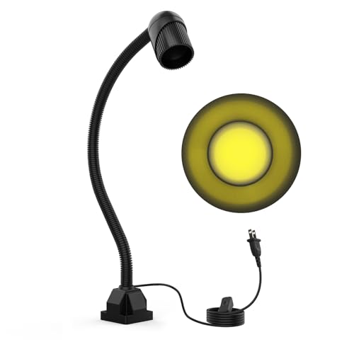 New Machine Work Light, 18W Lathe Machine Light, 2160 Lumens Flexible Work Light for CNC Milling Machine Drill Press Lighting (Fixed Base