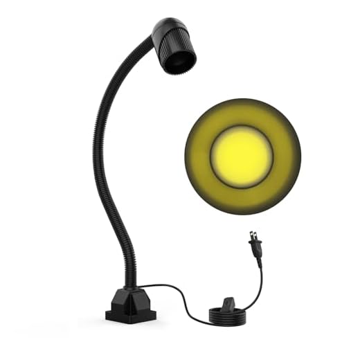 New Machine Work Light, 18W Lathe Machine Light, 2160 Lumens Flexible Work Light for CNC Milling Machine Drill Press Lighting (Fixed Base