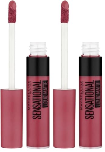 Image of Maybelline New York Sensational Liquid Matte Lipstick, 23 Untamed Rose (Pack of 2)
