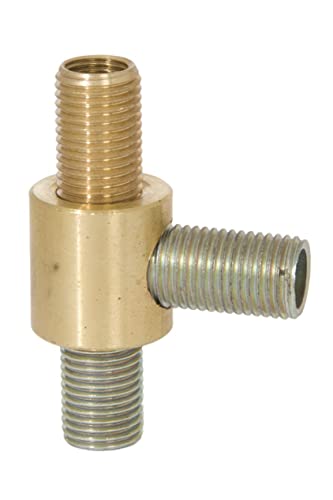 Image of B&P Lamp 3-Way Brass Arm Back, All Holes Tapped 1 /4IP, 7 /8 Inch Height by 7 /8 Inch Diameter, Satin Black Finish