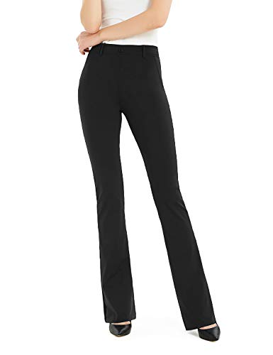 Safort Women's Bootcut Yoga Dress Pants, Work Bootleg Pants With Faux Pockets, Black, M #TOP10