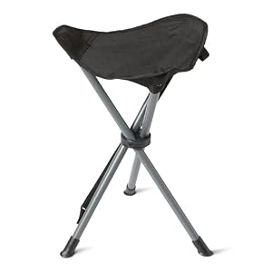 Amazon Basics Portable Camping Stool, Collapsible, Lightweight, for Hiking, Hunting, Fishing, Black