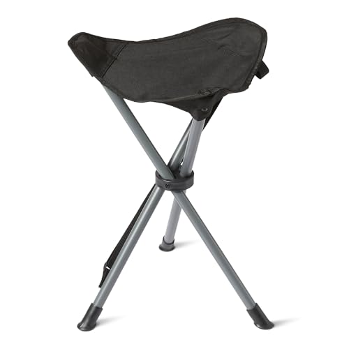 Amazon Basics Camping Stool, Collapsible Stool, Fold dimensions,8,1 x 8,1 x 62 cm (D x W x H), Black