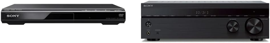 Sony DVPSR210P DVD Player & Sony STRDH590 5.2 Channel Surround Sound Home Theater Receiver 4K HDR AV Receiver with Bluetooth,Black
