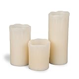 Gerson 3-Piece Wavy Drip Edge LED Candle Set, 4/6/8-Inch