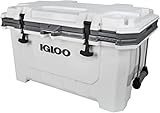 Igloo IMX 70 Quart Cooler with Cool Riser Technology, Fish Ruler, and Tie-Down Points - Heavy-Duty Marine Ice Chest (White)