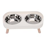 Asixxsix Tazones de Gato Elevados, Comida para Mascotas de Acero Inoxidable y Tazón de Agua para Gatos y Perros Pequeños,...