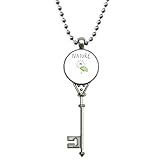 Classification: Collar clave Planta de loto soloisland pintura Colgante Collar Vintage Llavero Plata Joyas