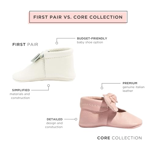 Freshly Picked First Pair Knotted Bow Baby Girl Leather Moccasins - Soft Sole Baby Shoes, Infant Shoes3