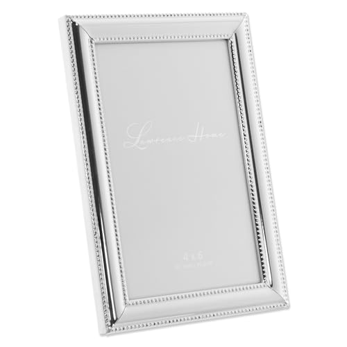 Lawrence Frames Metal Picture Frame Silver-Plate with Delicate Beading, 4 by 6-Inch