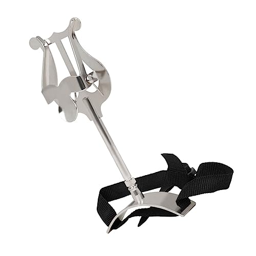 ERINGOGO 1Pc Portable Silver Sheet Music Stand for Euphonium and Sturdy Music Rack for Performances and Rehearsals for Musicians and Music Students