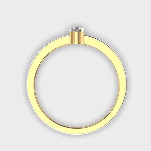 Bague solitaire en moissanite bicolore résistant au ternissement argent 925