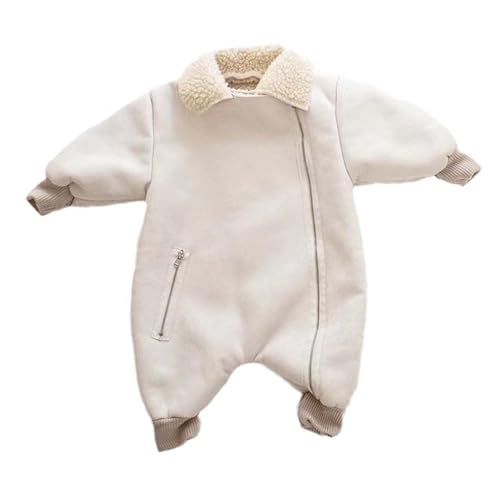 Mono body invierno para ropa exterior infantil unisex de recién nacido en tono beige