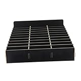Cabilock Caja de Madera Negra 30 Compartimentos para Almacenamiento Temporal de Teléfonos Móviles Soporte Organizador Multifuncional para Aula Oficina y Tienda Estuche Exhibidor