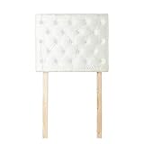 Tufted Velvet Plush College Dorm Headboard - White - with Legs