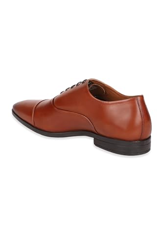 Image of Louis Philippe Men Premium Leather Breathable Lining Material Anti Slip with Heel TPR Sole Formal Oxford Shoes