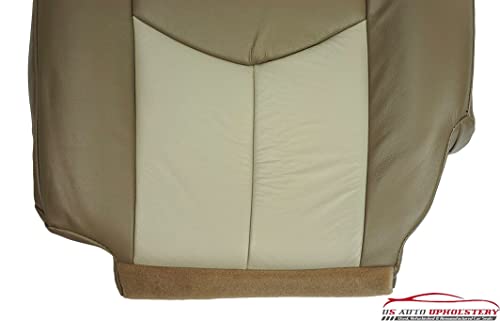Us Auto Upholstery- Driver Bottom Vinyl Seat Cover 2-Tone Tan Compatible With Gmc Sierra Denali 2003 2004 2005 2006 #TOP7