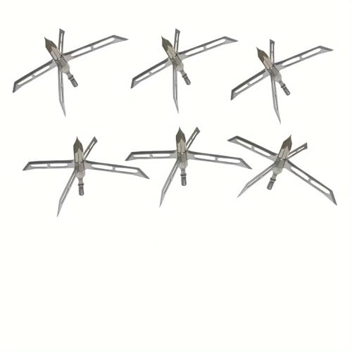 JIANZD 4 Fixed Blade Turkey Hunting Broadheads, 200 Grain Stainless Steel - Compatible with Crossbow, Compound Bow - Archery Arrow Hunting Tips