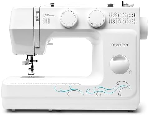 (-23%) MEDION Freiarm-Nähmaschine MD 18205, 60 verschiedene Stichmuster, Knopfloch- und Einfädelautomatik, LED-Nählicht, umfangreiches Zubehör