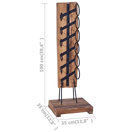 Soporte para 6 botellas de vino en madera de teca sólida miniatura 6