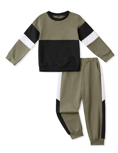 Image of Toddler Boy Clothes Long Sleeve Hoodie Sweatsuits Tops and Pants 2Pcs Boys Fall Winter Outfits Set