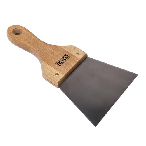 Alyco 196305, Spatule emplastecer inoxydable manche en bois, 120 mm