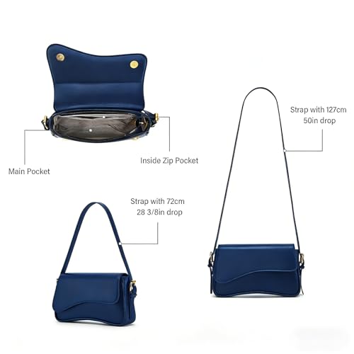 Image of Amszke Shoulder Bag for Women Y2K Crossbody Purse PU Leather Underarm Handbag 2 Adjustable Strap for Daily Commute Travel