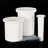 99% Al2O3 Cylindrical Flanging Crucible, High-Temperature Resistant Corundum Ceramic Crucible, for Industrial Sample Analysis, 1PCS/Set (1, OD*Length (Capacity), φ80*70mm(180ml) with Round Lid)