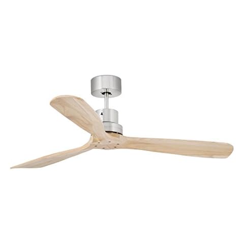 FARO BARCELONA 33373 - LANTAU Ventilador de Techo sin luz níquel ø132cm n/m 3 Palas Pino Cover