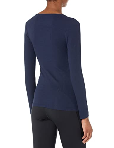 Image of Amazon Essentials Women's Slim-Fit Long Sleeve V-Neck Knit Rib Shirts, Pack of 2