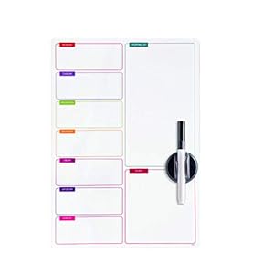 Balvi Shopping List magneetbord, ideaal voor de koelkastdeur, inclusief marker en spons, afmetingen 42 x 29 cm.