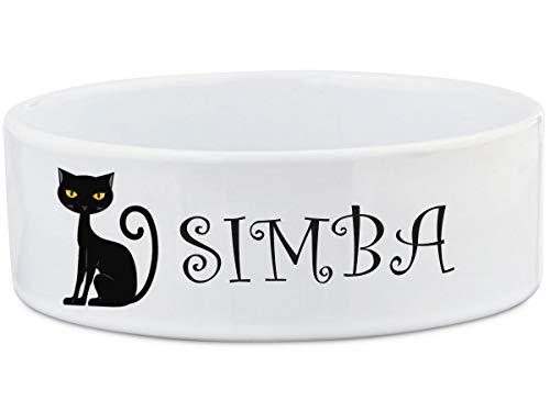 Katzennapf, personalisierbar - Gestalten Sie Ihre eigene Keramikschale, in jeder Farbe mit Ihrem Namen - Personalisierte Katzennapf für Futter oder Wasser - Personalisierte Katzennäpfe in langlebiger