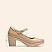 Imagen de DREAM PAIRS Zapatos de Tacón Alto Clásicos Mujer Zapatillas con Tacón Ancho Zapatos de Salón PU Desnudo SDPU2231W-E Talla 39