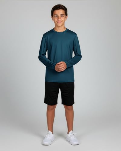 Image of Real Essentials 5 Pack: Men's Dry-Fit Moisture Wicking Active Athletic Performance Crew T-Shirt