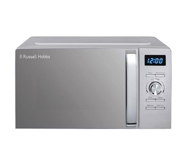 RUSSELL HOBBS RHMD836S Solo Microwave - Acciaio inossidabile, 8 programmi di cottura automatica tra cui: Patate con rivestimento - Pasta - Pizza - Popcorn - Verdure fresche - Bevande - Carne - Pesce
