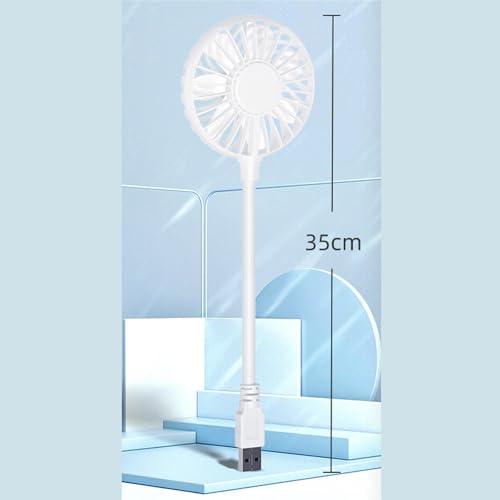 Image of Mini Portable USB Fan Desk Fan Bendable Cable for Travel Commute Lightweight White 28x8x2.8cm