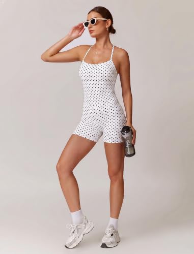 Image of ABOCIW 2 Pieces Workout Sets for Women, Cross Back Tank Top Matching High Waist Biker Shorts, Gym Yoga Pilates Outfits