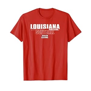Louisiana Ragin’ Cajuns Softball Hit Red Officially Licensed T-Shirt