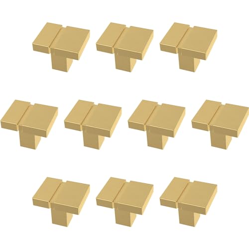 Franklin Brass Asymmetric Notched Cabinet Knob, Brushed Brass, 1-1/4 in (32mm) Dresser Drawer Pull, 10 Pack, P40825K-117-C - Image 4