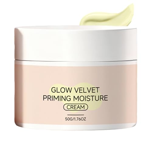 Glows Velvet Priming Moisture Cream, Pores Blurring and Makeup Gripping Primer for Mature Skin, Moisturizer and Primer In One for Smooth Texture, Hydrating Base for All Skin Types (1PCS)