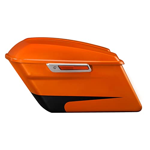 Alforjas Rígidas HR3 en Naranja Quemado/Negro Denim, Compatibles con Harley Road Glide Special, Ultra, Street Glide Special y Ultra Limited (2019) miniatura 3