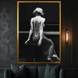 Tableau sur toile noir et blanc affiche vintage salon 70x100 cm