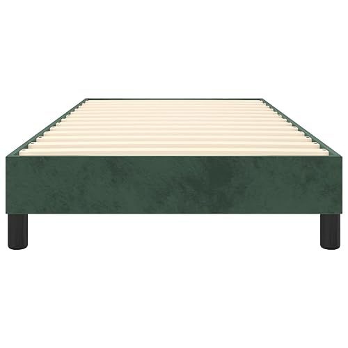 LAPOOH Boxspringbett Dunkelgrün 100x200 cm Samt, Bett, Bettrahmen, Gästebett, Bed Frame, Jugendbett, Jugendzimmer Komplett Set – Bild 7