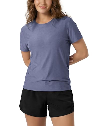 Image of ODODOS Women's Performance Cropped Tee Ultra Soft odSTRATUM Tech Short Sleeve Relaxed Top Crew Neck T-Shirts