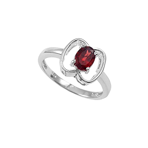 Anneau de pierres précieuses grenat argent 925 cadeau femme