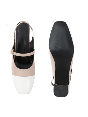 Image of TRYME Women Mary Jane Block Heels | Single Strap Round Toe Pumps | Comfortable Chunky Heel Shoes | Stylish Formal Casual Office Party Footwear