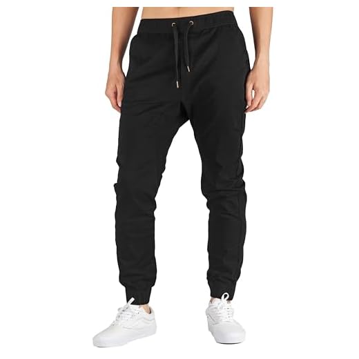 ITALYMORN Joggerhose für Männer Chino Jogging Hose Casual Stoff Hose Chinohose Sporthose Slim Fit M Schwarz
