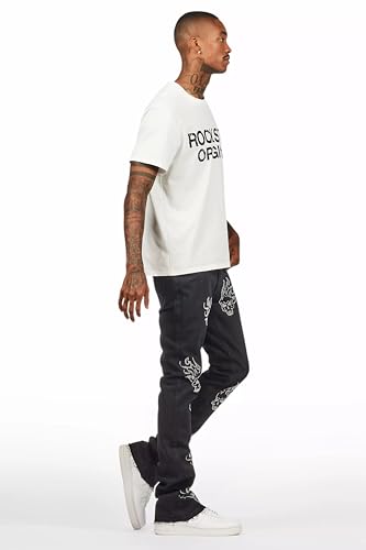 Men's Yari Rhinestone Stacked Flare Jean3