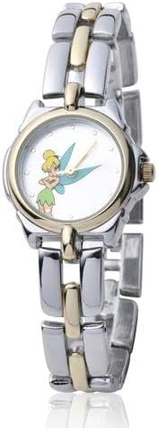 Disney Women's TK2020 Tinkerbell Silver Sunray Dial Two-Tone Bracelet Watch